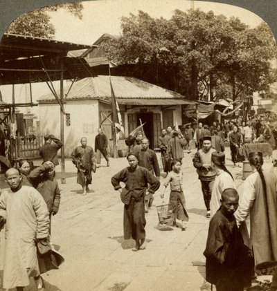 Gatubild, Kanton, Kina. av Underwood and Underwood