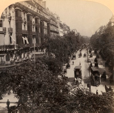 Grand Boulevard, Paris, Frankrike, 1894. av Underwood and Underwood