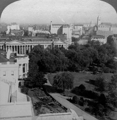 Vita huset och finansdepartementet, Washington DC, USA. av Underwood and Underwood