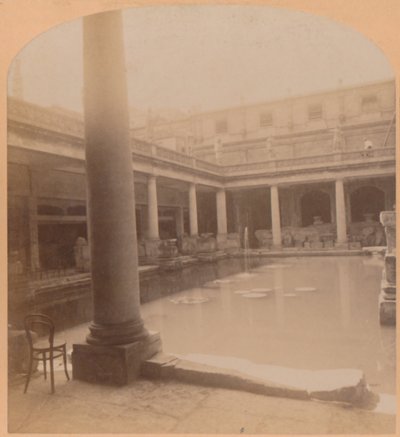 Det gamla romerska badet, Bath, England, 1900. av Underwood and Underwood