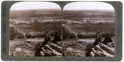 Jordanflodens slätt, sett från ruinerna av det antika Jeriko, Palestina, 1903. av Underwood and Underwood