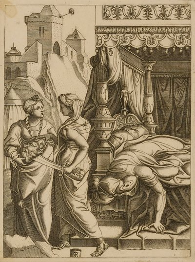 Judith och jungfru med Holofernes huvud av Unidentified