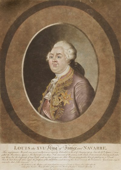 Ludvig XVI, kung av Frankrike och Navarra av Unidentified