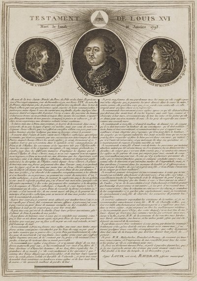 Ludvig XVI:s testamente av Unidentified