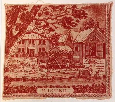 Textilt fragment: De fyra årstiderna av Unidentified