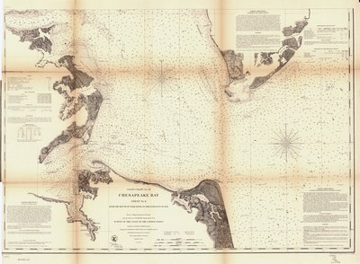 Chesapeake Bay. Blad 6, från York Rivers mynning till inloppet till bukten. LOC 99447135 av United States Coast Survey