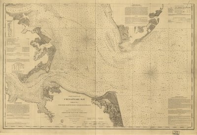 Chesapeake Bay, Blad nr 1, York River, Hampton Roads, Chesapeake-ingången LOC 99447134 av United States Coast Survey