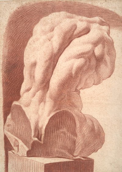 Akademisk studie av en torso av Unknown