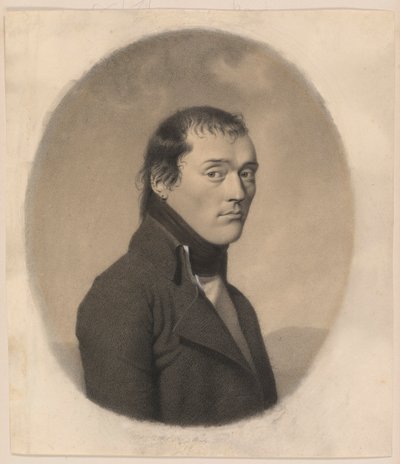 Byst av en ung man i profil med ett örhänge av Unknown
