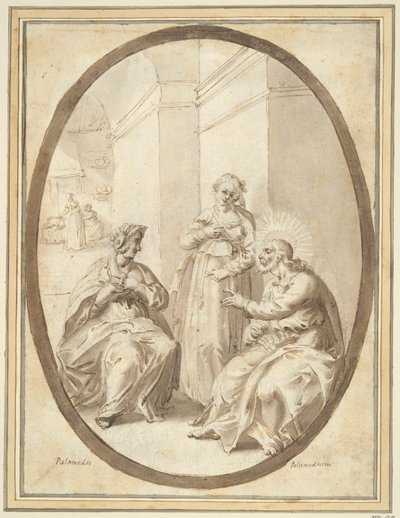 Kristus i Martas och Marias hus av Unknown