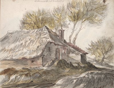 Stuga (recto); Skjul (verso) av Unknown