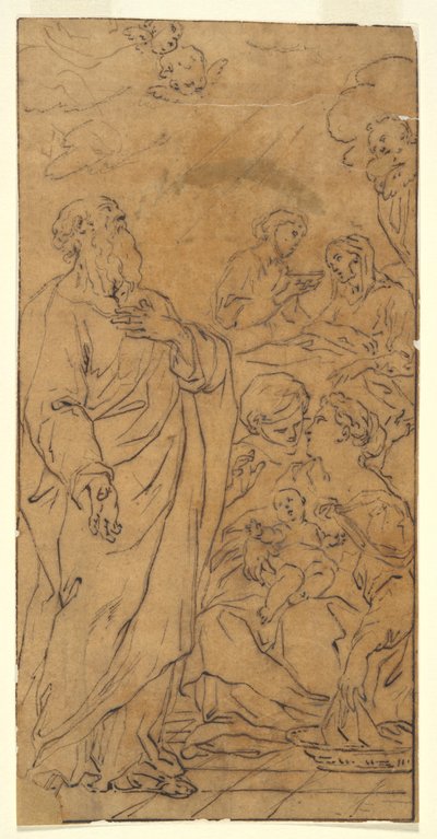 Helig familj och helgon (Jungfruns födelse), i Rom, S. Giovanni in Fonte av Unknown