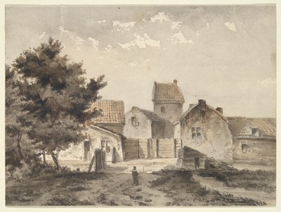 Landskap med byggnader av Unknown