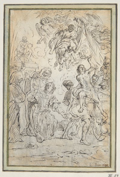 Johannes döparens och Sankt Laurentius martyrskap av Unknown