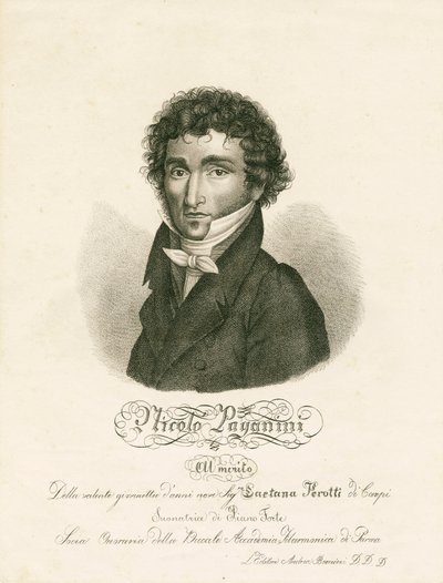 Niccolo Paganini - porträtt av Unknown