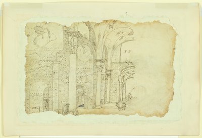 Ruiner av Diocletianus villkor (recto); En annan syn på samma ämne (verso) av Unknown