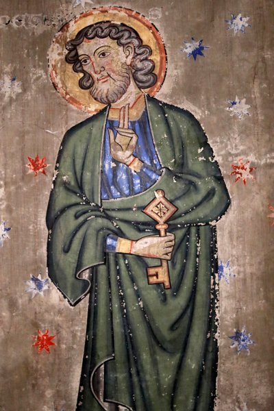 Saint-Pierre-le-Jeune protestantiska kyrkan, Saint Peter, Fresco, Strasbourg, Frankrike. av Unknown