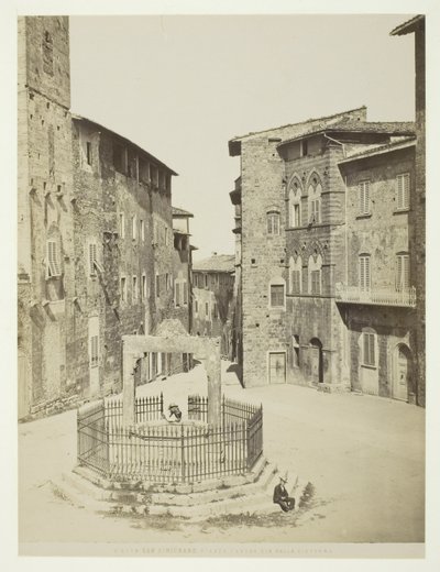 San Gimignano, Piazza Cavour cis av cisternen av Unknown