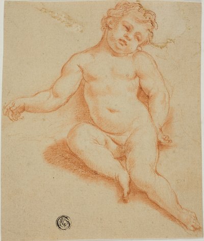 Sittande Putto av Unknown