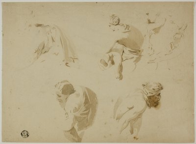 Skisser av mor och barn, lutande man av Unknown