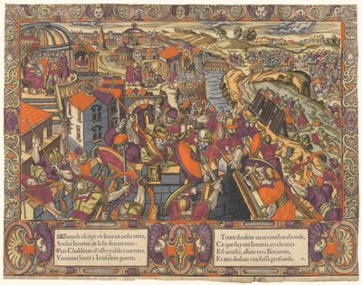 Berättelsen om Jeremia: Baruk skriver en bok under Jeremia, kaldéerna belägrar Jerusalem, Jeremia läggs i ett dike (Jeremia 36-38) av Unknown