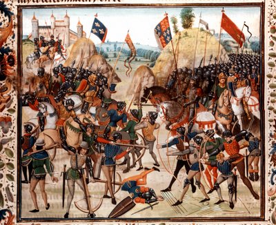 100-årskrig: Slaget vid Crecy den 26 augusti av Unknown artist