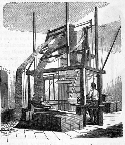 1801 Jacquardvävstol. 1800-talsgravyr. av Unknown artist