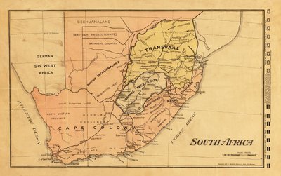 1899 karta över Sydafrika under andra boerkriget (färggravyr) av Unknown artist