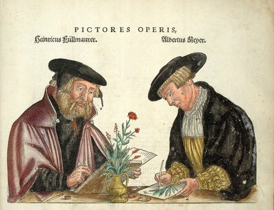 2 konstnärer som illustrerade boken, Albert Meyer och Veit Rudolph Speckle, "" De Historia Stirpium commentarii insignia,..."" av Leonhart Fuchs av Unknown artist