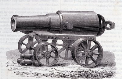 A Blakely rifle - The Blakely Canon at the London Expo (1862) av Unknown artist