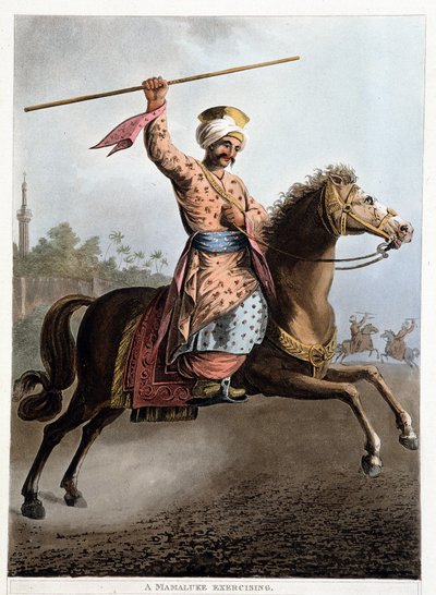 En mamluk på sin häst - i "Utsikter i Egypten, Palestina och andra delar av det osmanska riket""" av Unknown artist