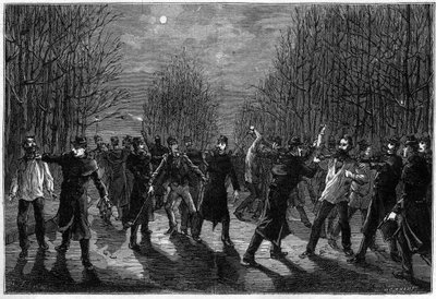 En misshandlad till brottslingarna i Bois de Boulogne i Paris 1883 av Unknown artist