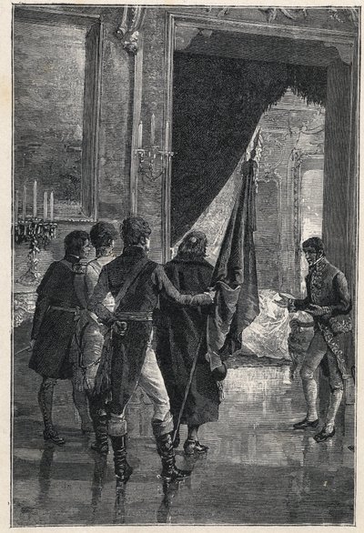 En deputation av Carbonari, det nationalistiska hemliga sällskapet, presenteras för Ferdinand I av de två Sicilierna (tidigare Ferdinand IV av Neapel) 1820 av Unknown artist