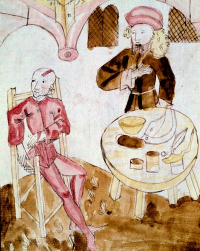 En läkare som besöker en patient (miniatyr av Unknown artist