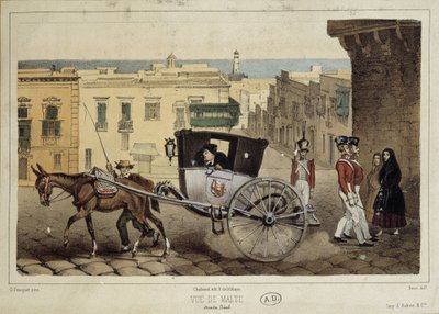 Ett problem på gatorna i Malta - gravyr av Unknown artist