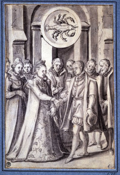 Ett äktenskap på 1600-talet, under cancerns tecken av Unknown artist