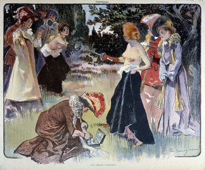 En hedersfråga: duell mellan kvinnor med svärdet av Unknown artist