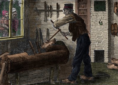 En sabotör på jobbet i sin verkstad i Belgien, I "" Le journal de la jeunesse 1888"". av Unknown artist