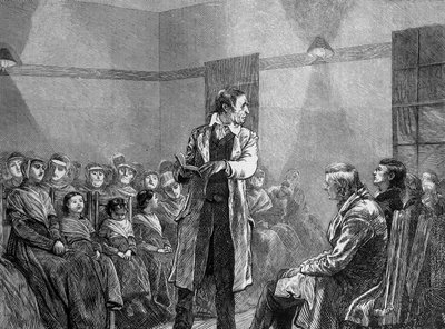 En shaker eller kväkare i USA som läser en text av Unknown artist