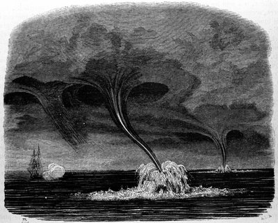 En tornado av vatten. 1800-talsgravyr. av Unknown artist