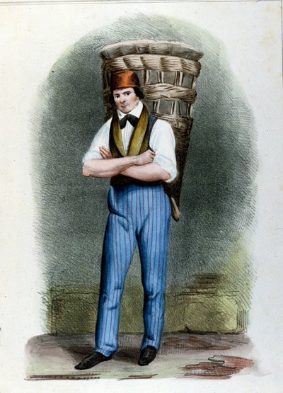 En resande brödförsäljare. Milanos gravyr omkring 1820. av Unknown artist