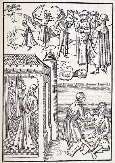 En urolog och kirurg på 1400-talet. av Unknown artist