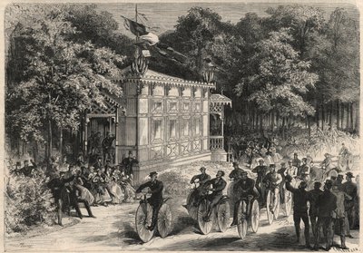 Ett velocipedlopp på Pre Catelan (Pre-Catelan). av Unknown artist