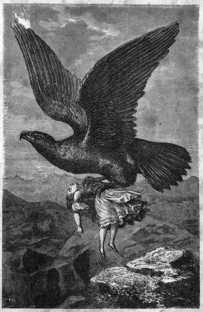 Bortförande av ett barn av en kunglig örn. av Unknown artist