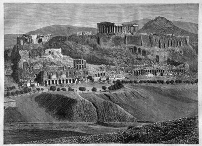 Akropolis i Aten 1881- Akropolis i Aten 1881 - gravyr - av Unknown artist