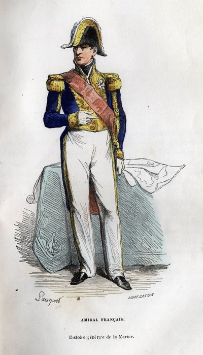 Fransk amiral i "flottans allmänna historia"" under ledning av Mr. Van Tenac av Unknown artist