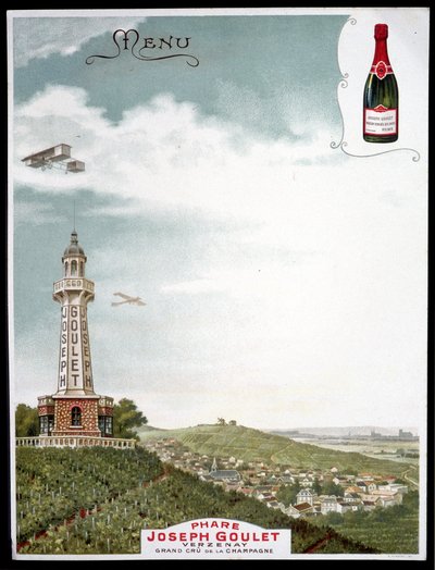 Reklam för varumärket "" Joseph Goulet - Verzenay - Grand cu de la Champagne". av Unknown artist