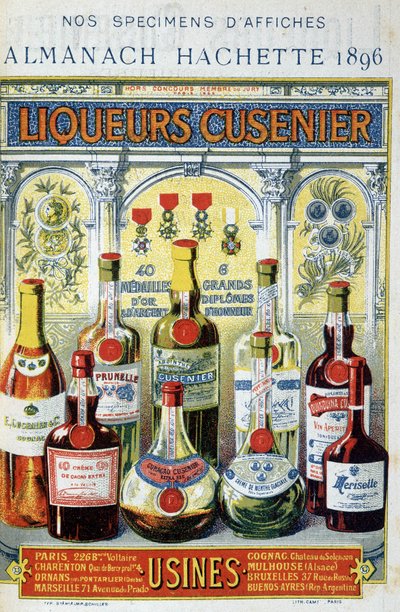 Reklamaffisch för Cusenier-likörer av Unknown artist