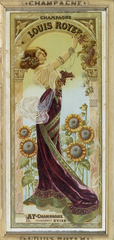 Reklamaffisch för Louis Royer champagne, sent 1800-tal av Unknown artist