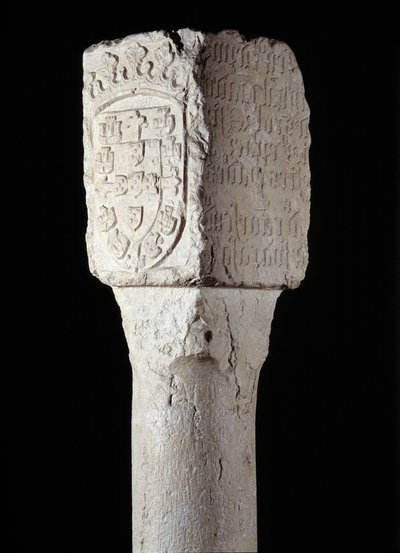 Afrikansk konst: detalj av en besittningspelare känd som Saint Augustine erige av den portugisiske upptäcktsresanden Diogo Cao (eller Diego Cam) i södra Angola. 1486. Lissabon, Nationalmuseet för antik konst av Unknown artist
